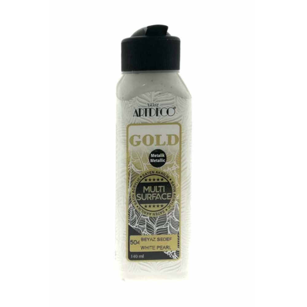 ARTDECO 140 ML AKRİLİK BOYA GOLD SERİSİ METALİK BEYAZ SEDEF
