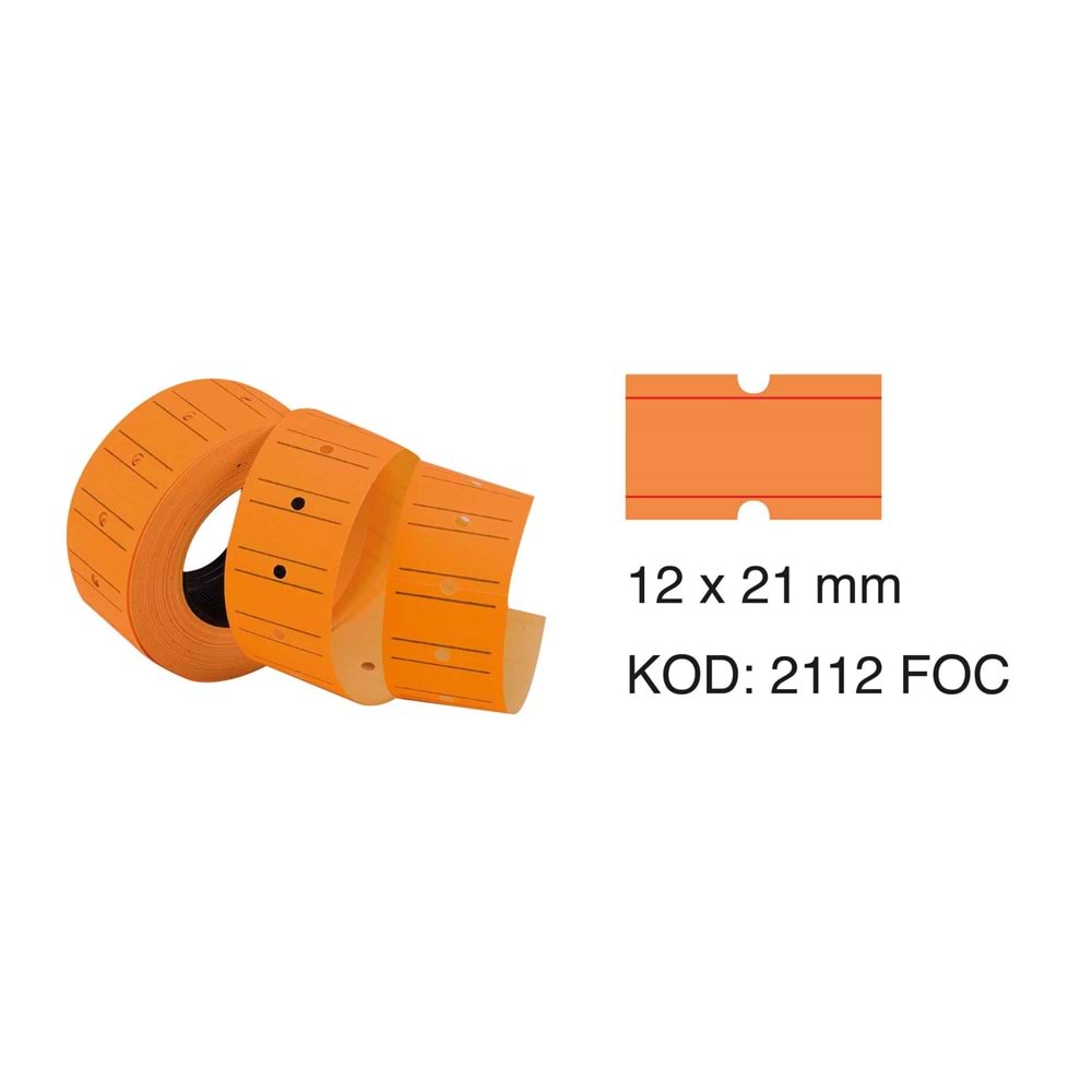 Tanex Fosforlu Turuncu Fiyat Etiketi 12x21 mm 800x6 Adet Rulo
