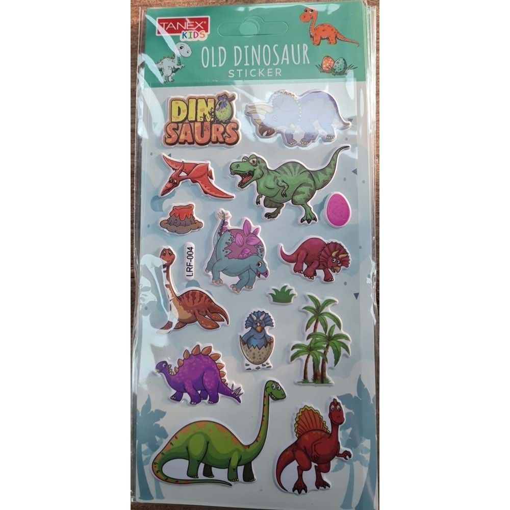 TNX-5075 OLD DINOSAUR STICKER-6 PUFFY ETİKET 10