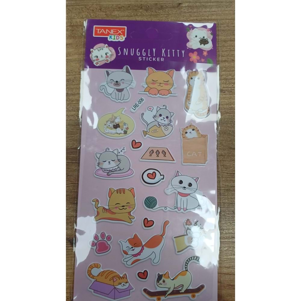 TNX-5098 FUNNY CATS STICKER-5 PUFFY ETİKETİ 10