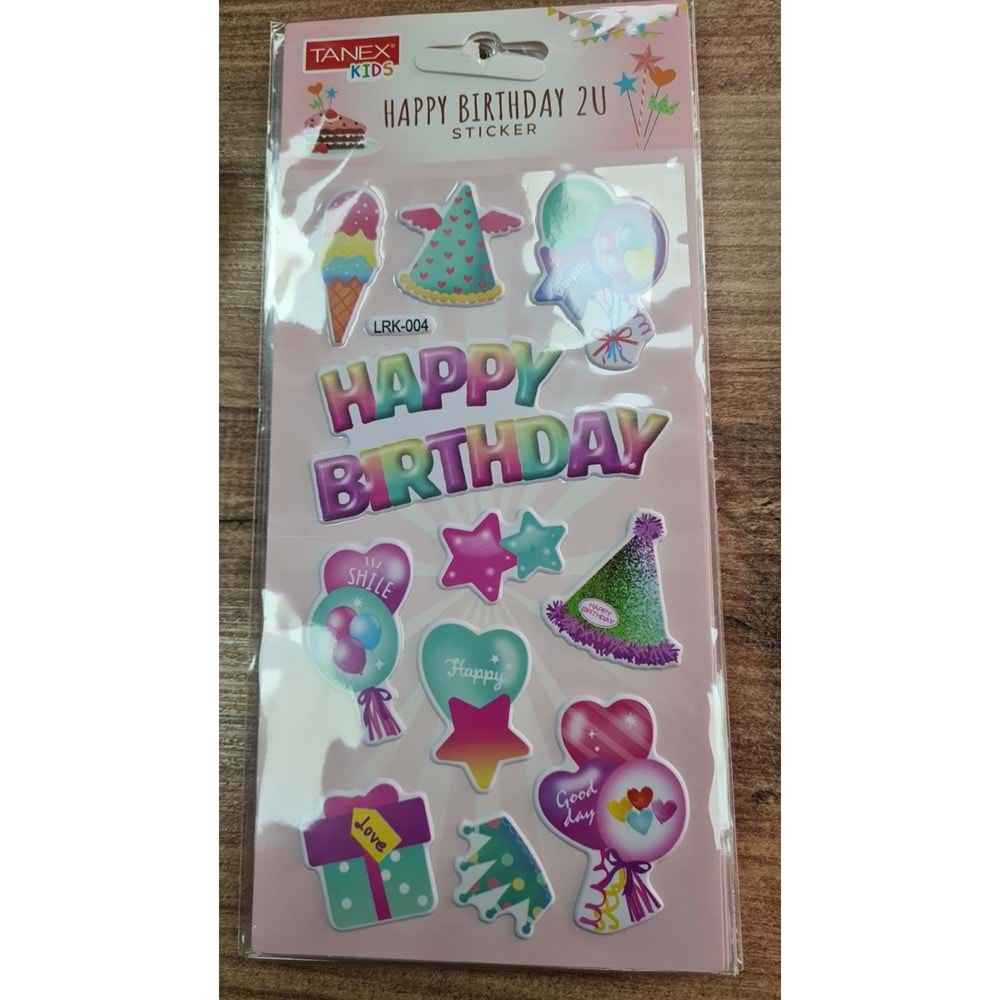 TNX-5108 HAPPY BRITHDAY 2U STICKER-3 PUFFY ETİKETİ 10