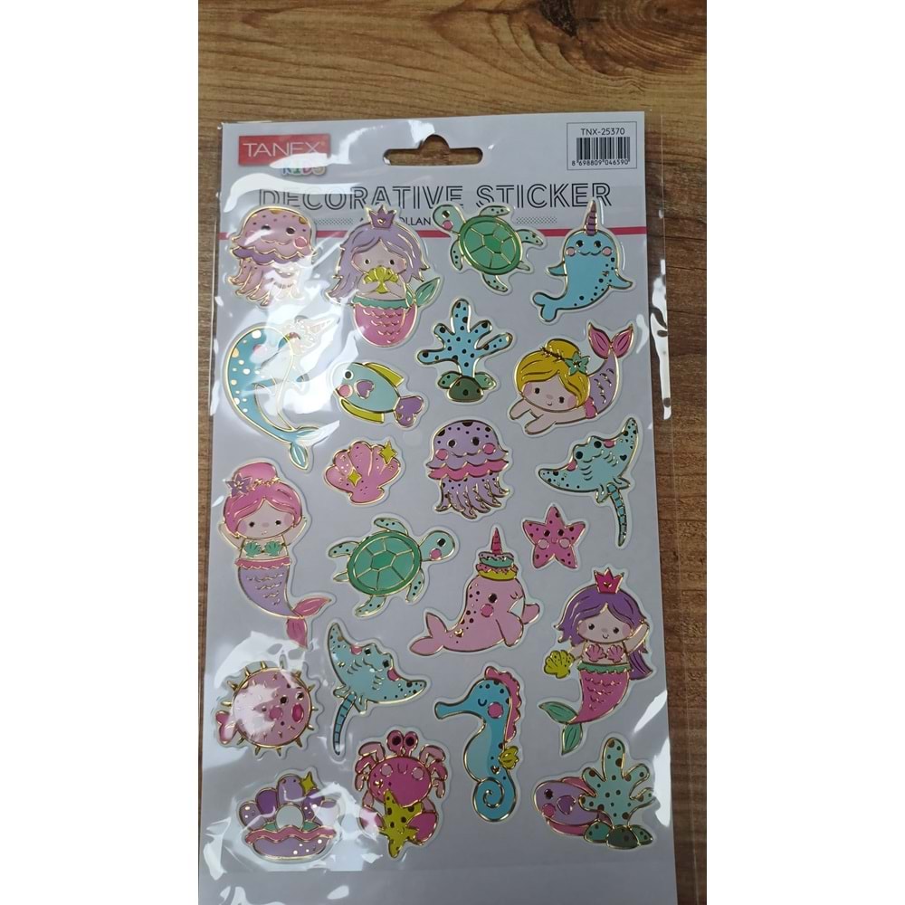 TNX-25370 YALDIZLI DENİZ KIZI SERİSİ PUFFY ETİKETİ