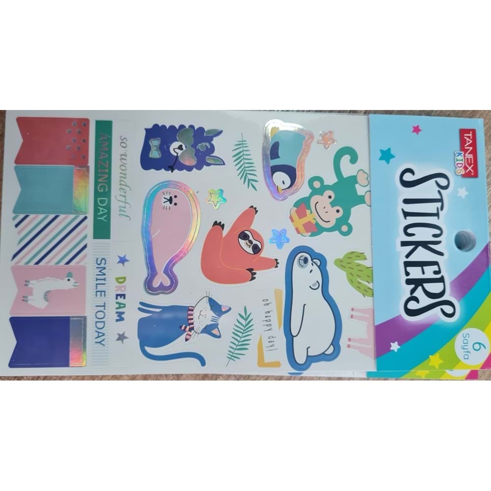 Tanex Stickers Amazing Day 6 Sayfa Hayvanlar