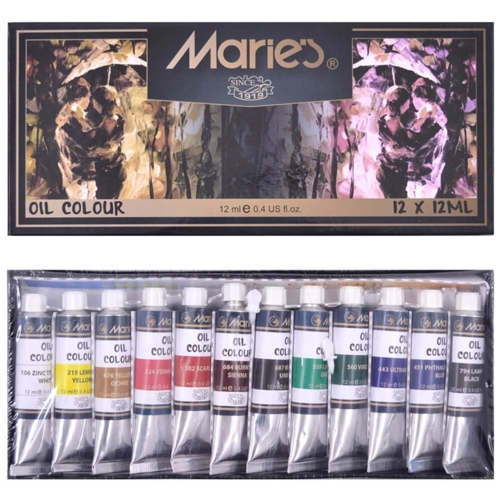 Maries Yağlı Boya 12ML Tüp 12 Renkli