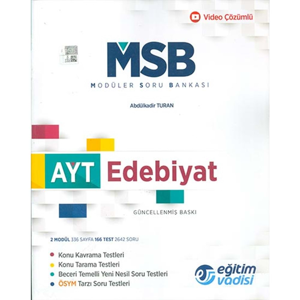 Eğitim Vadisi Modüler Soru Bankası AYT Edebiyat