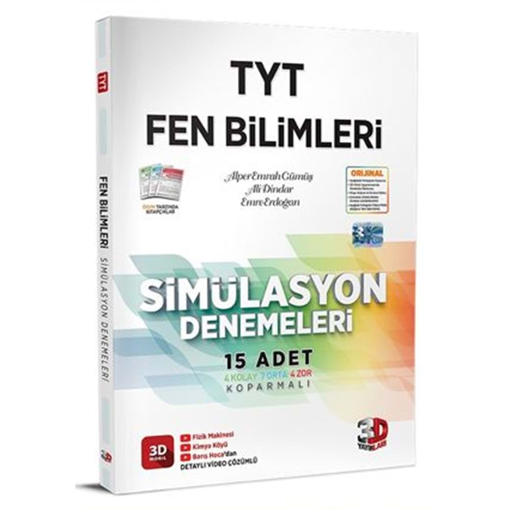 Çözüm 3D Simülasyon TYT Fen Bilimleri Denemeleri 15 Deneme