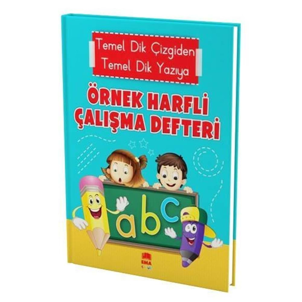 Dik temel Harflerle 19*27 cm Ebat Örnek Harfli Çalışma Defteri 64 Sayfa