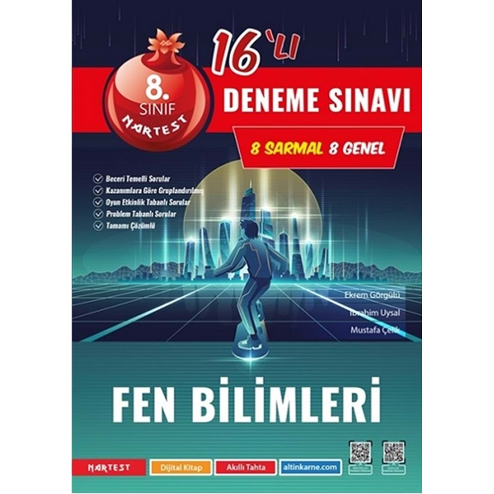 Nartest Yayınevi 8. Sınıf Fen Bilimleri 16` lı Deneme Sınavı