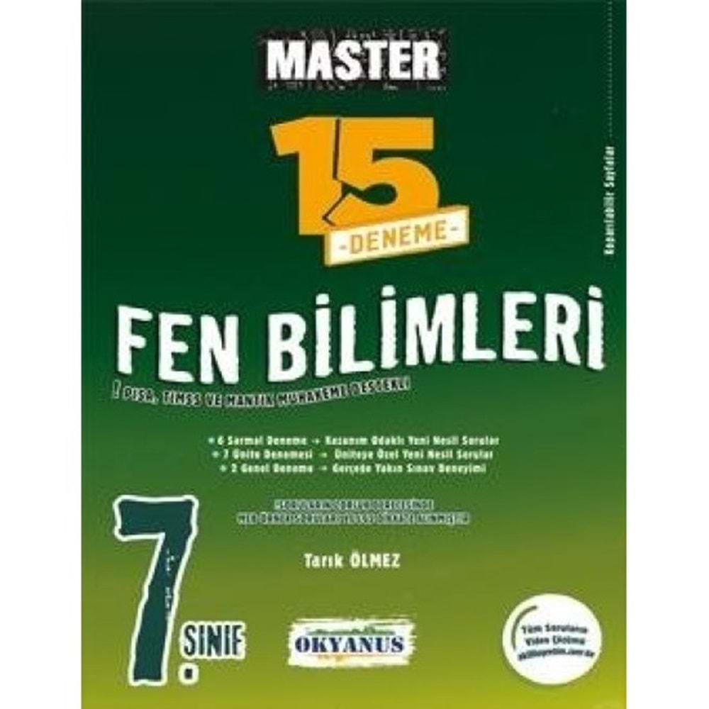 7. Sınıf Master 15 Fen Bilimleri Denemesi