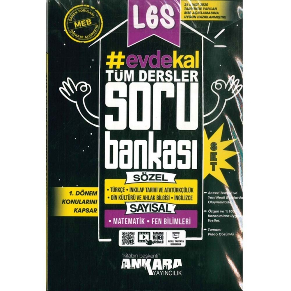 8.SINIF EVDE KAL SAYISAL-SÖZEL SORU BANKASI(SET)