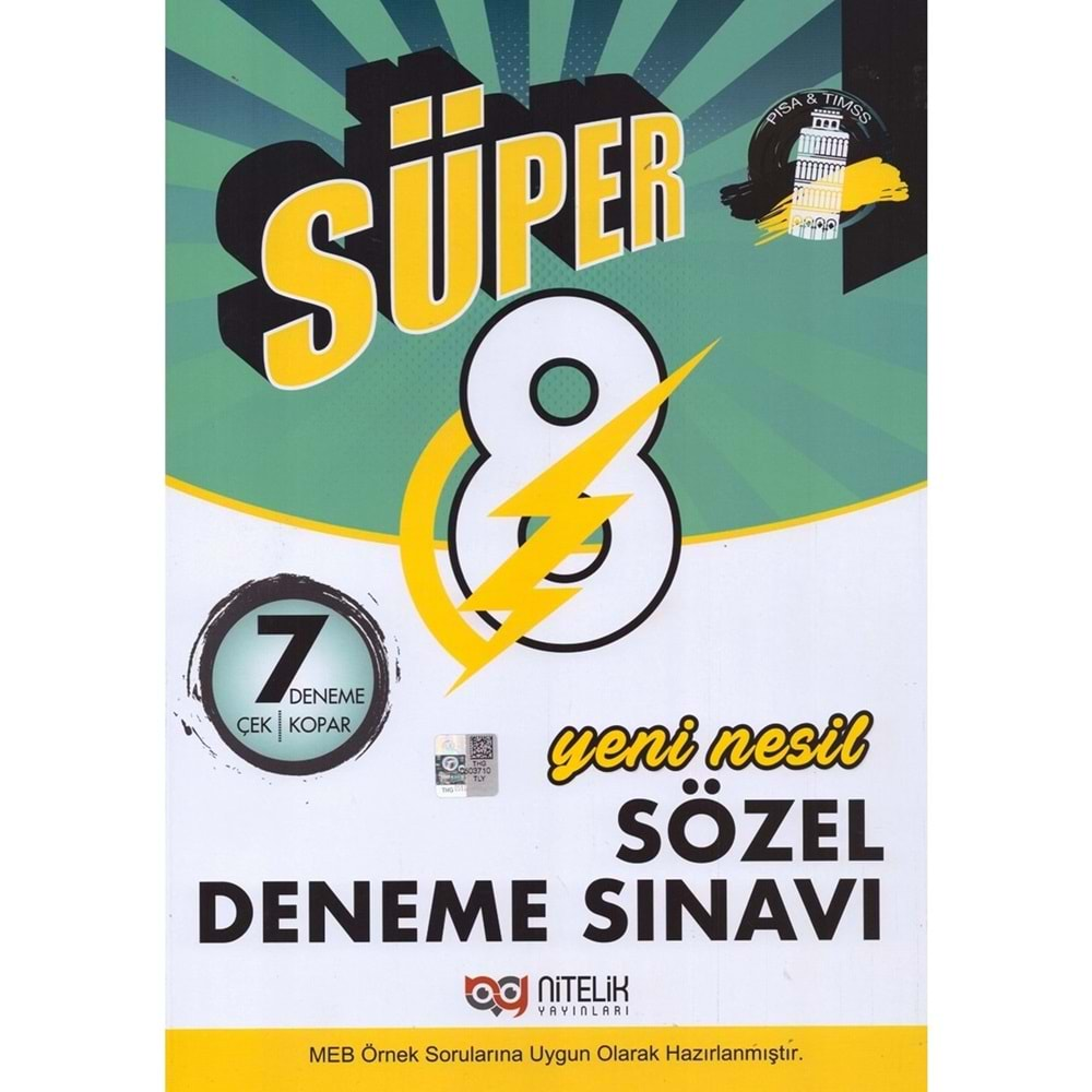 Nitelik Süper 8. Sınıf Sözel Deneme 7 li