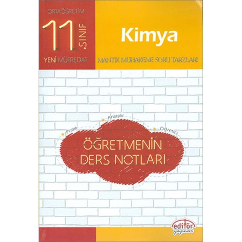 Editör 11.Sınıf Kimya Öğretmenin Ders Notları