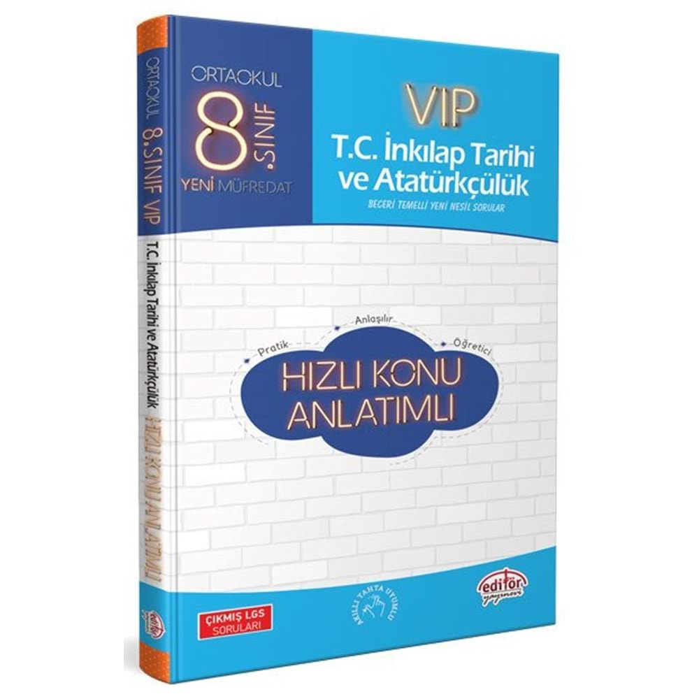 EDİTÖR 8 VIP İNKİLAP TARİHİ HIZLI K.A