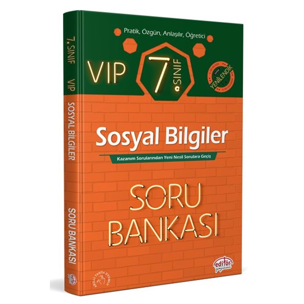 Editör 7. Sınıf Vip 2022 Sosyal Bilgiler Soru Bankası