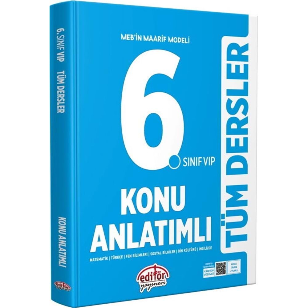 Editör Yayınları 6. Sınıf VIP Tüm Dersler Konu Anlatımlı