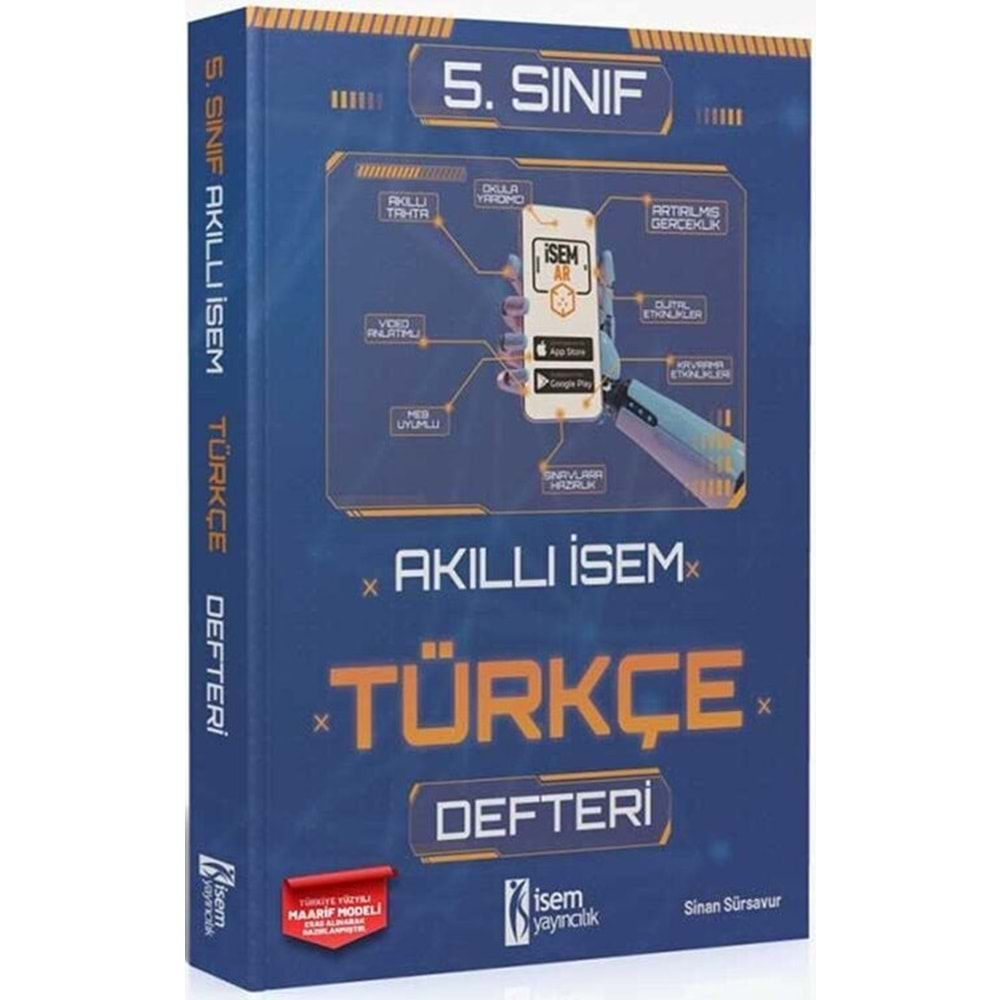 İsem Yayınları 5. Sınıf Türkçe Akıllı İsem Defteri