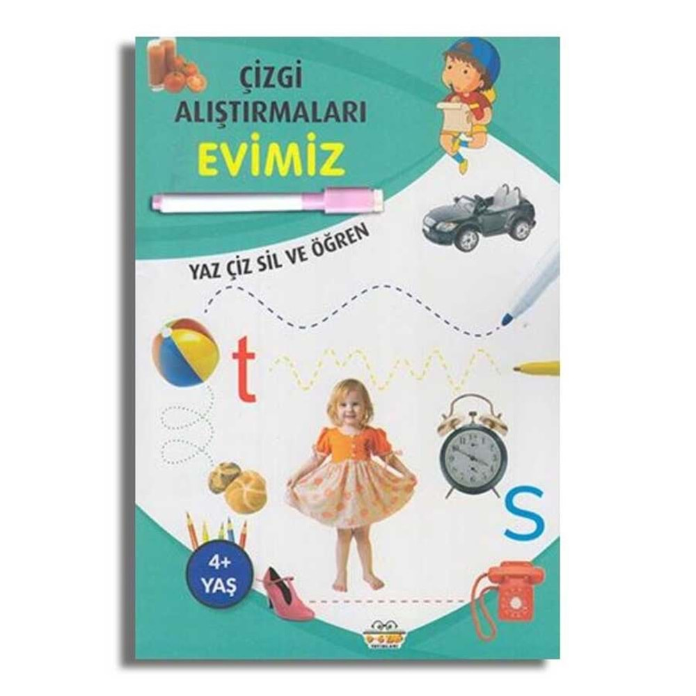 0-6 Yaş Çizgi Çalışmaları Sihirli Defter Yaz Sil Çiz Evimiz