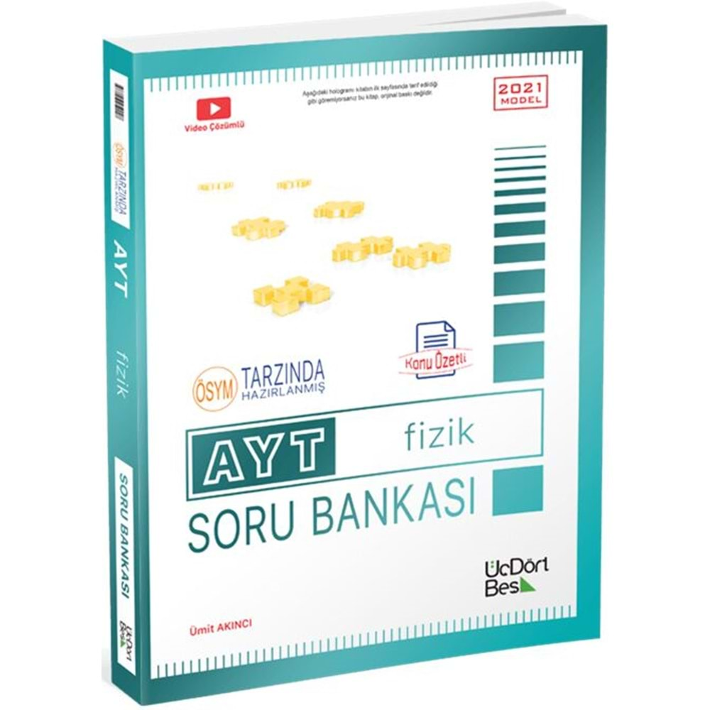 ÜçDörtBeş AYT Fizik Soru Bankası 2023