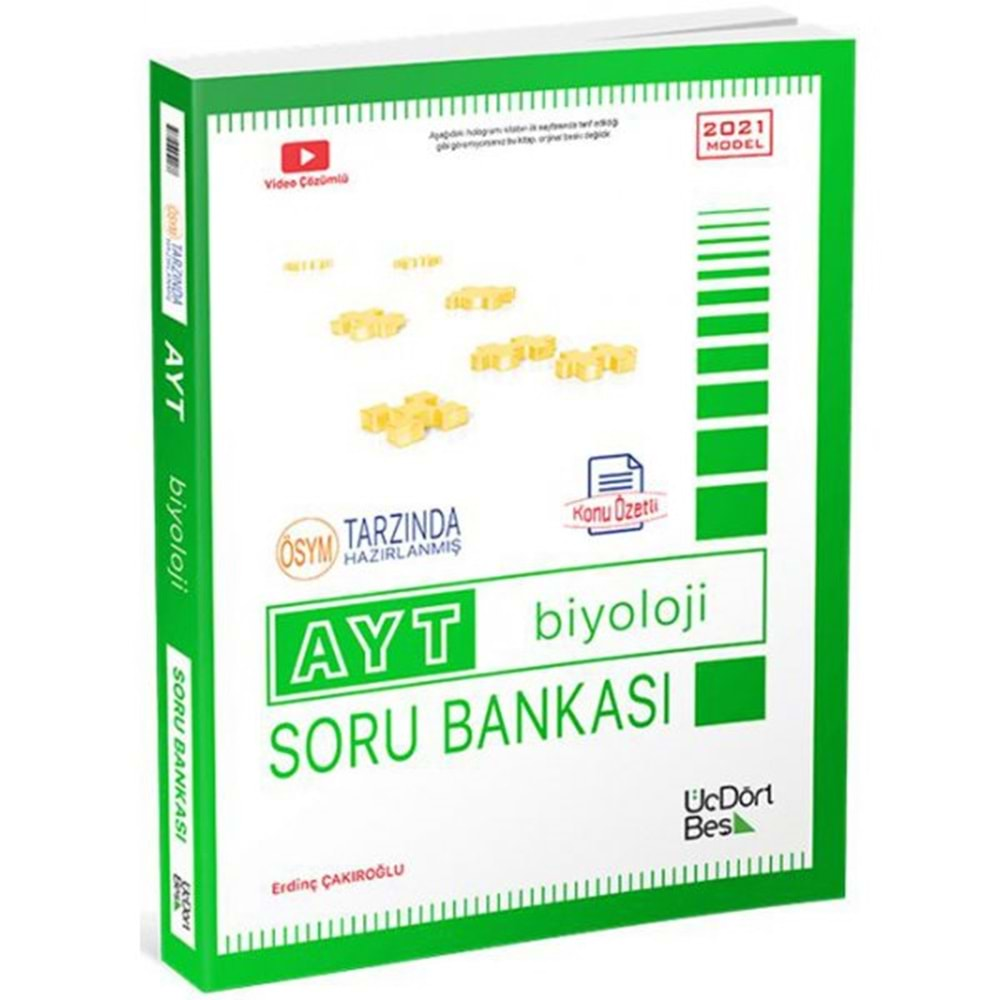 ÜçDörtBeş AYT Biyoloji Soru Bankası 2022