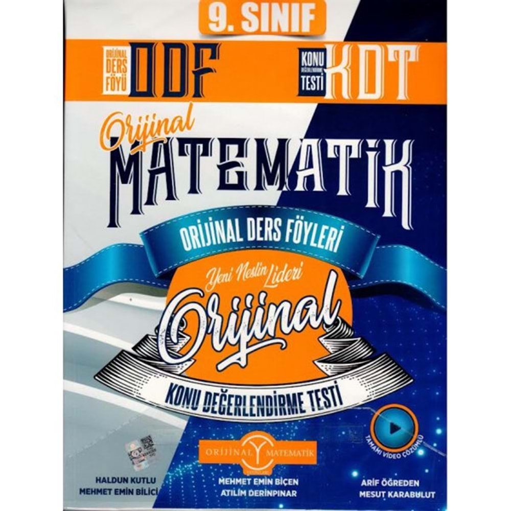 Orijinal Yayınları 9. Sınıf Matematik ODF KDT Seti