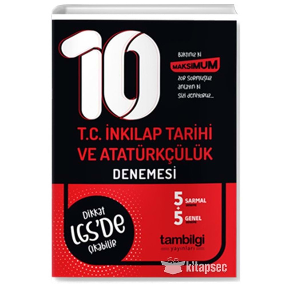 Tambilgi 8. Sınıf T.C. İnkilap Tarihi Ve Atatürçülük 10'Lu Branş Deneme