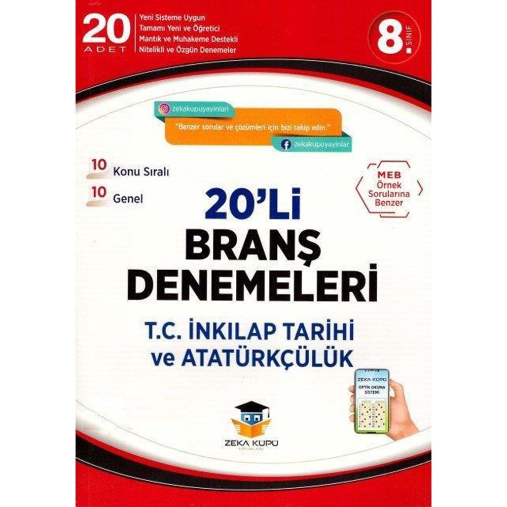 ZEKA KÜPÜ 8. SINIF BRANŞ DENEMELERİ İNKILAP TARİHİ