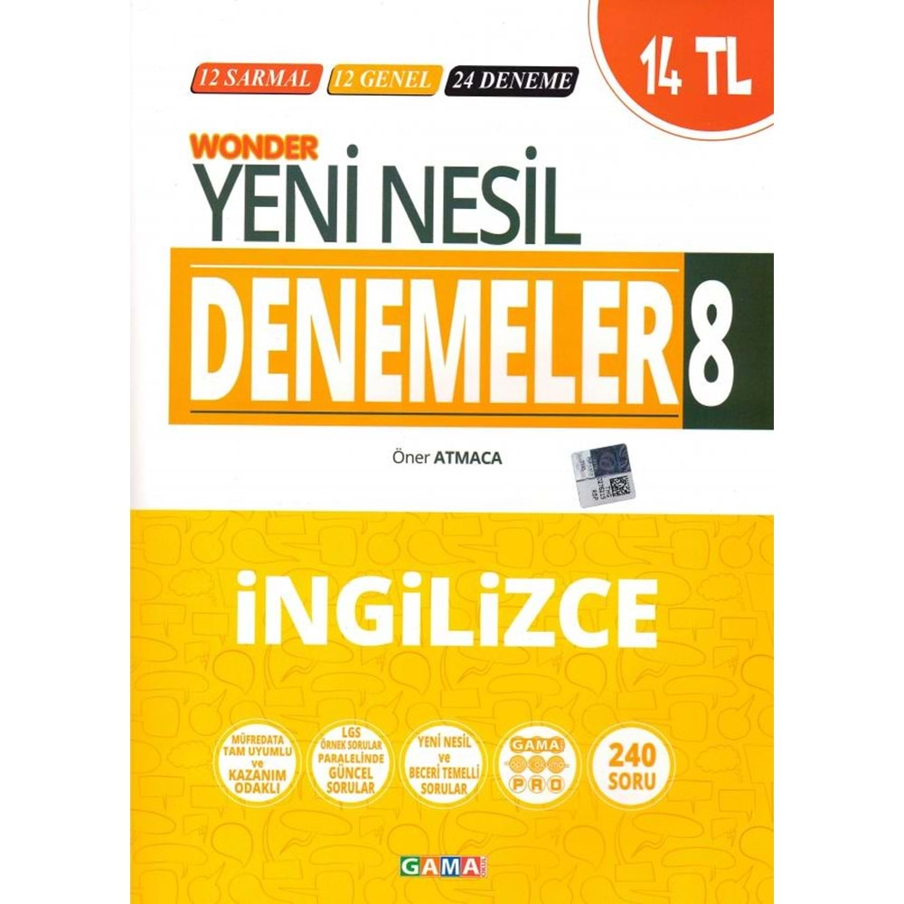 GAMA 8. SINIF DENEME İNGİLİZCE