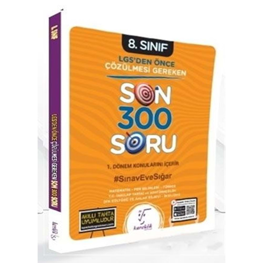 8.Sınıf LGS den Önce Çözülmesi Gereken Son 300 Soru Karekök Yayınları