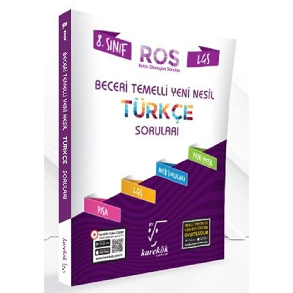 8.Sınıf LGS Türkçe ROS Beceri Temelli Yeni Nesil Soru Bankası