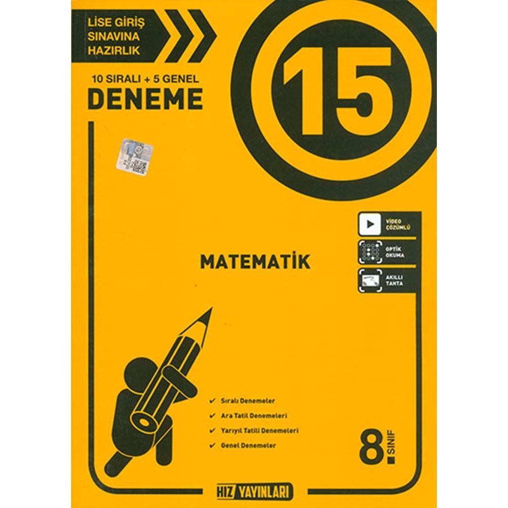 Hız 8. Sınıf LGS 15 li Matematik Denemeleri