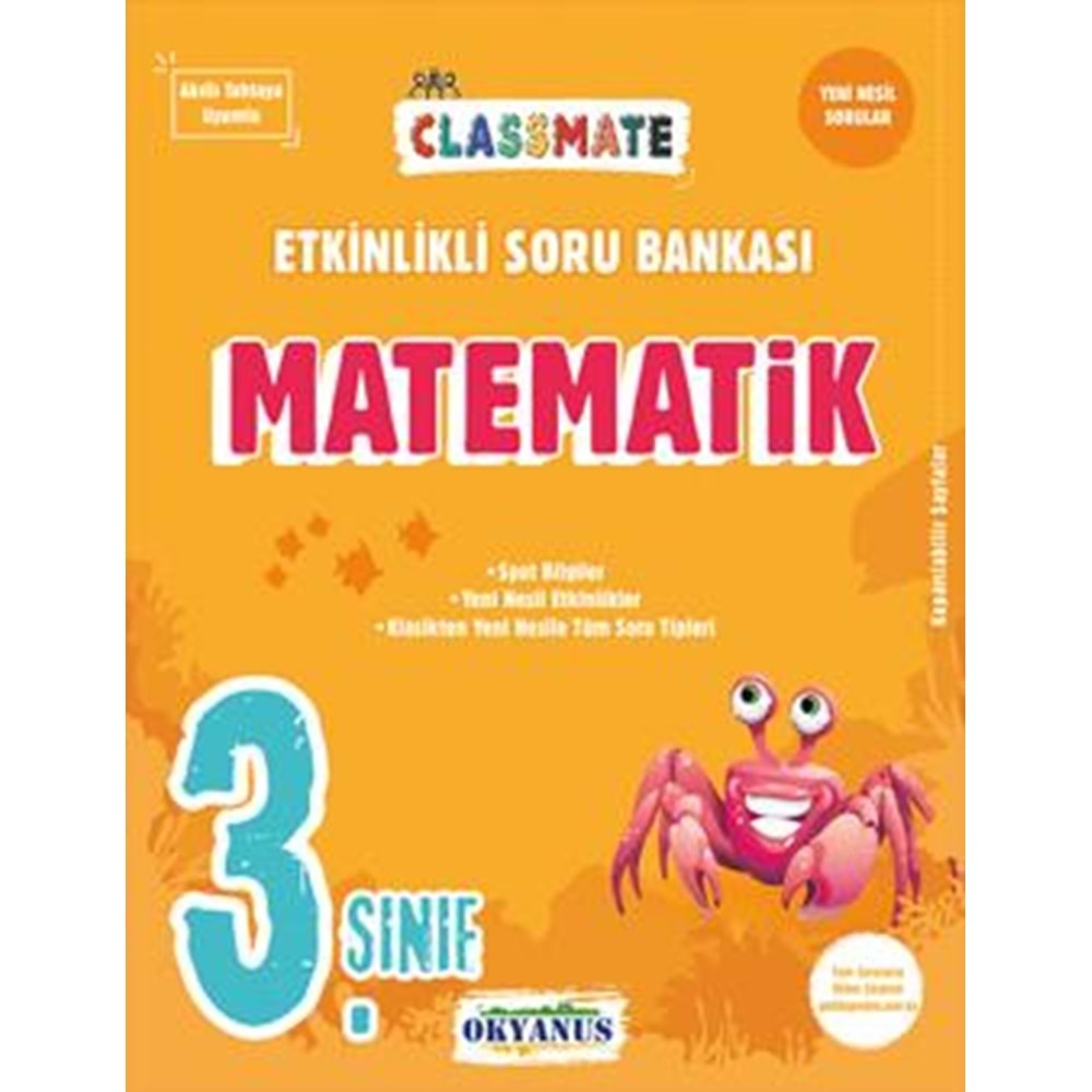 Okyanus Classmate 3. Sınıf Matematik Etkinlikli Soru Bankası