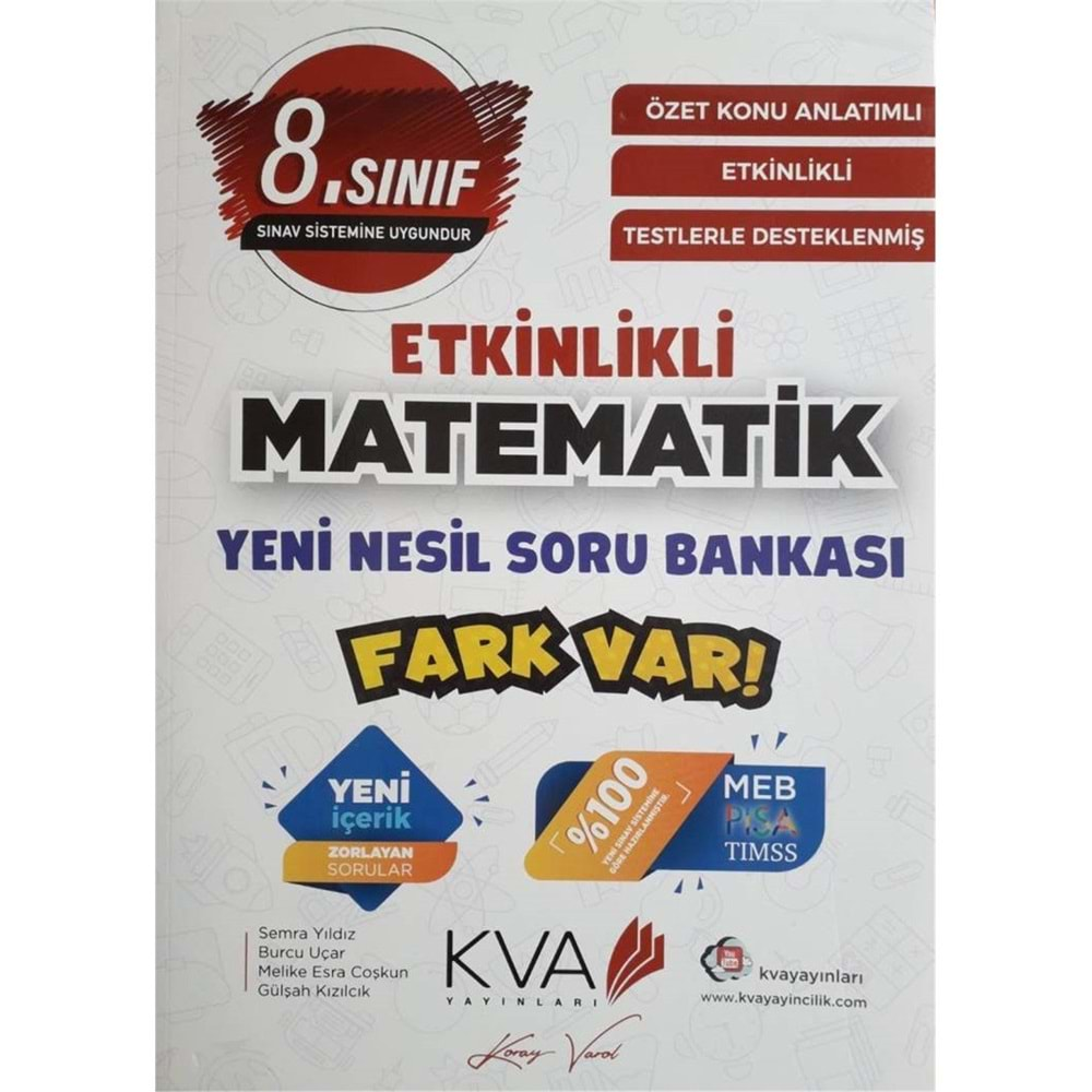 KORAY VAROL 8. SINIF ETKİNLİKLİ SORU BANKASI MATEMATİK