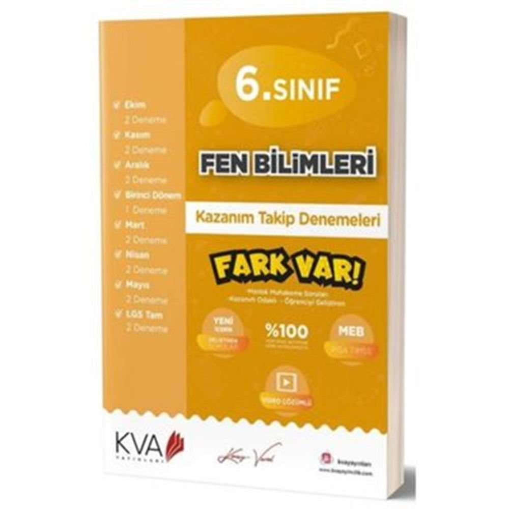 KVA YAYINLARI 6. SINIF KT DENEMELERİ FEN BİLİMLERİ