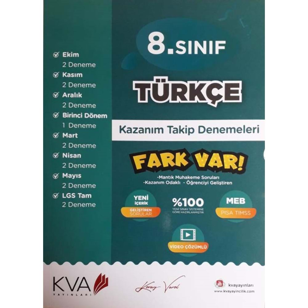 KVA YAYINLARI 5. SINIF KT DENEMELERİ TÜRKÇE