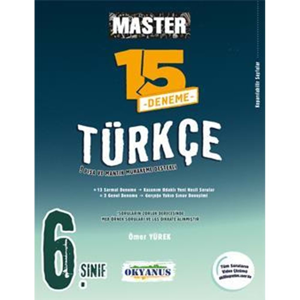 Okyanus Master 6. Sınıf Türkçe Denemesi 15 li