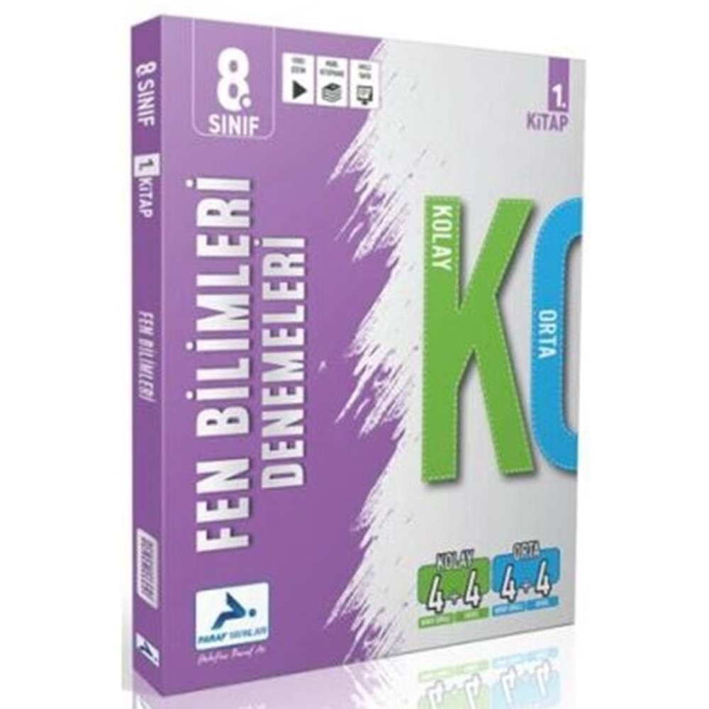 Paraf Yayınları 8. Sınıf 8. Sınıf Fen Bilimleri Kolay Orta Branş Deneme - 1. Kitap