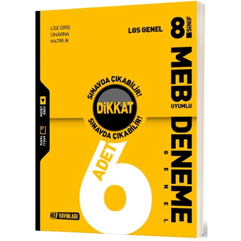 Hız Yayınları 8. Sınıf LGS Genel 6 lı Deneme