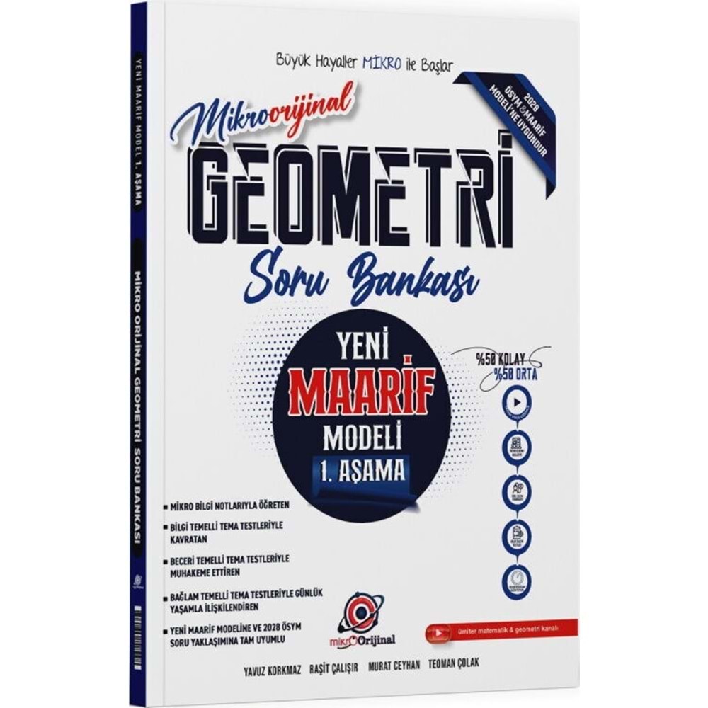 Orijinal Mikro TYT Geometri Maarif Model 1. Aşama Soru Bankası
