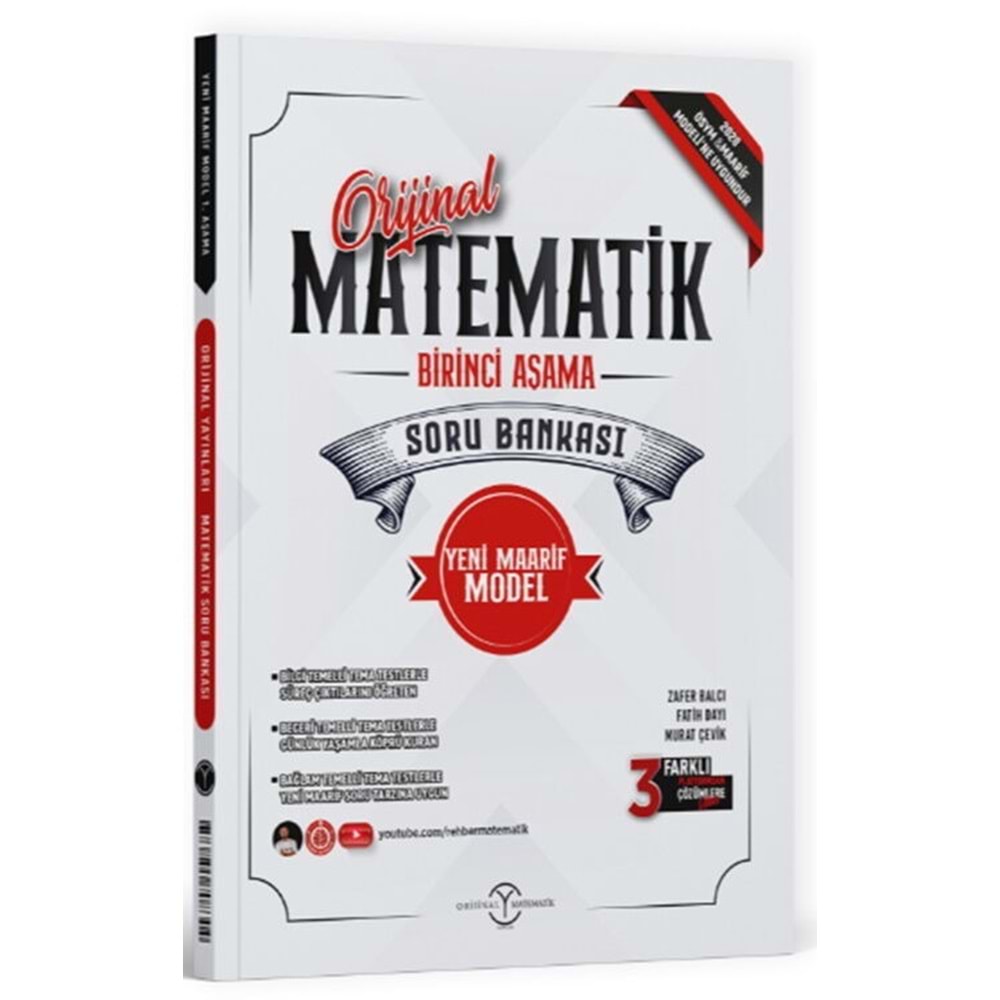Orijinal Yayınları TYT Matematik 1. Aşama Maarif Modeli Soru Bankası