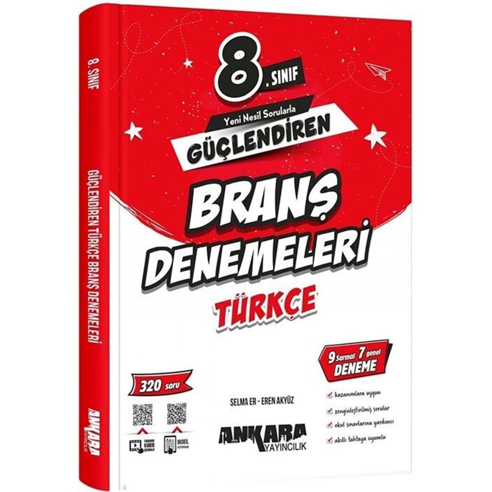 Ankara Yayıncılık 8. Sınıf Türkçe Güçlendiren Branş Denemeleri