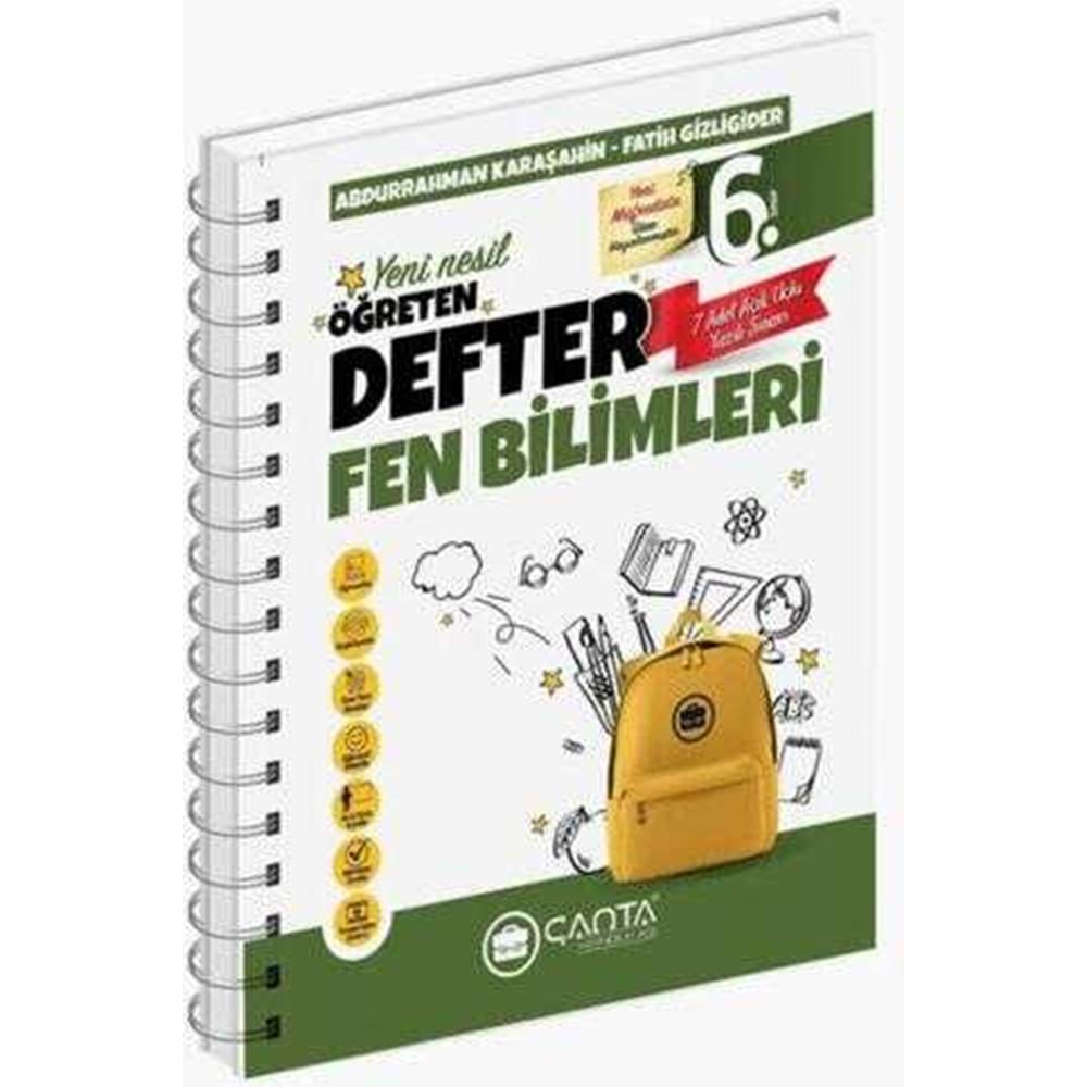 Çanta Yayınları 6, Sınıf Fen Bilimleri Okula Yardımcı Alıştıran Defter