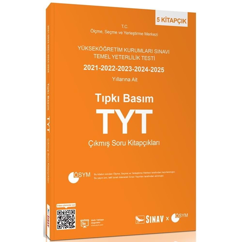 Sınav Yayınları TYT Tıpkı Basım Son 5 Yıl Çıkmış Soru Kitapçıkları