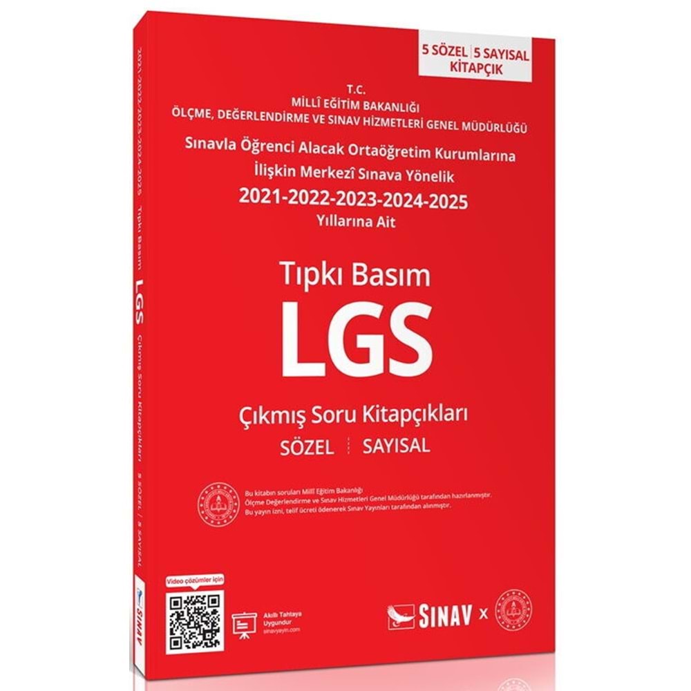 Sınav Yayınları 8. Sınıf LGS Tıpkı Basım Son 5 Yıl Çıkmış Soru Kitapçıkları