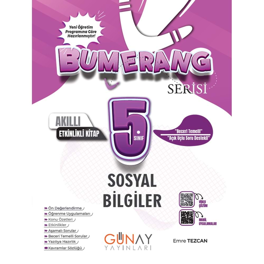 Bumerang 5. Sınıf Akıllı Etkinlikli Kitap Sosyal Bilgiler