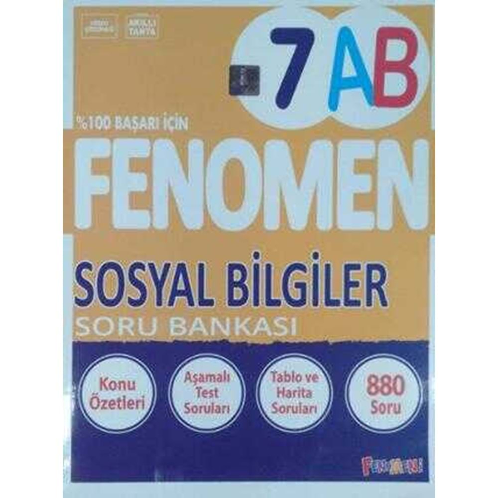 Fenomen Kitap 7. Sınıf Fenomen Sosyal Bilgiler Soru Bankası