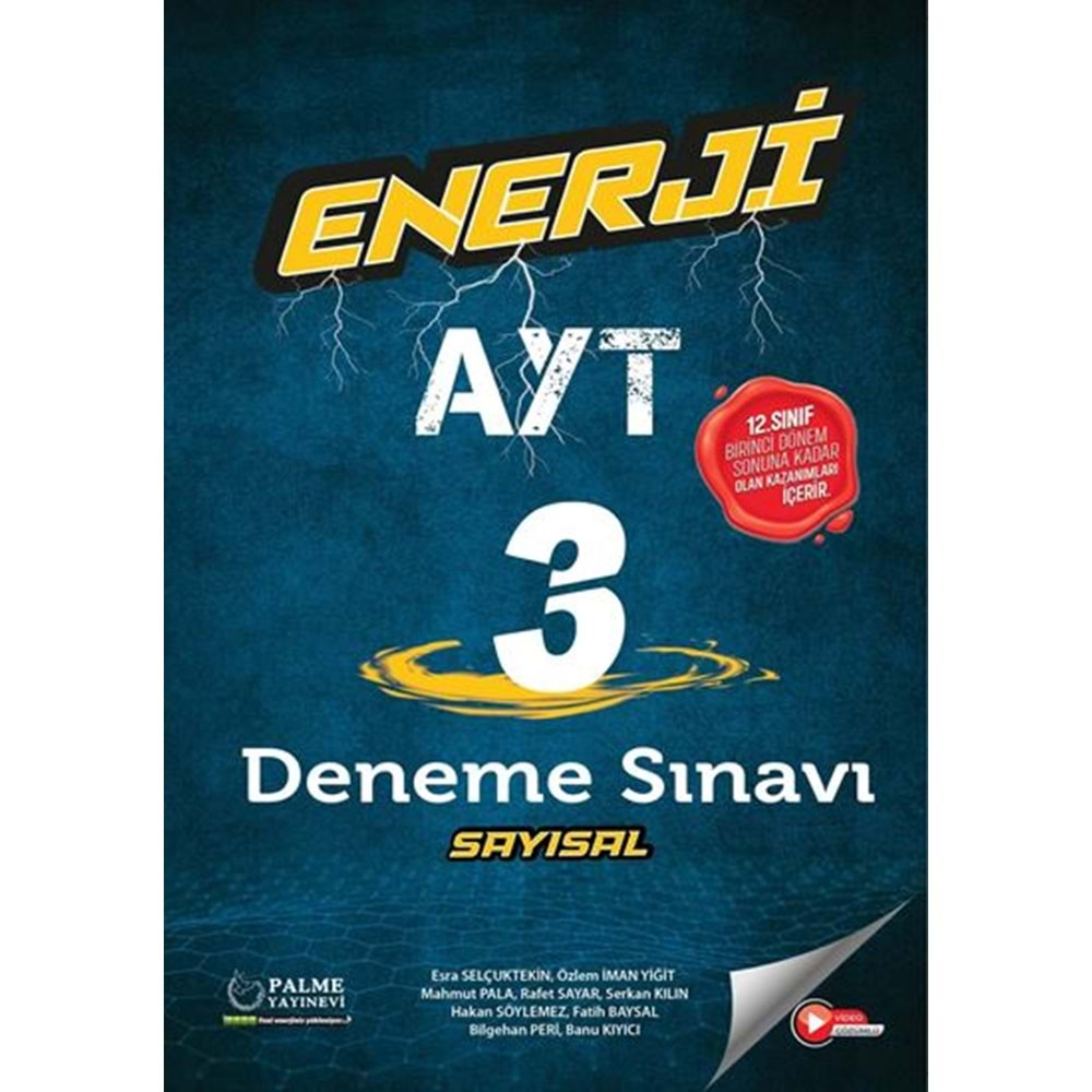 2023 YKS AYT Sayısal Enerji 3 Deneme Sınavı Video Çözümlü Palme Yayınları