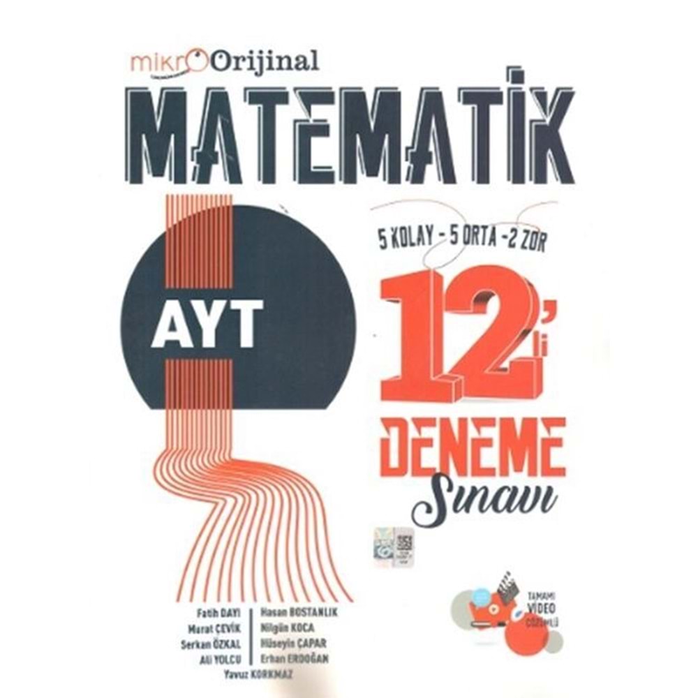 Orijinal Mikro AYT Matematik 12 li Deneme Sınavı
