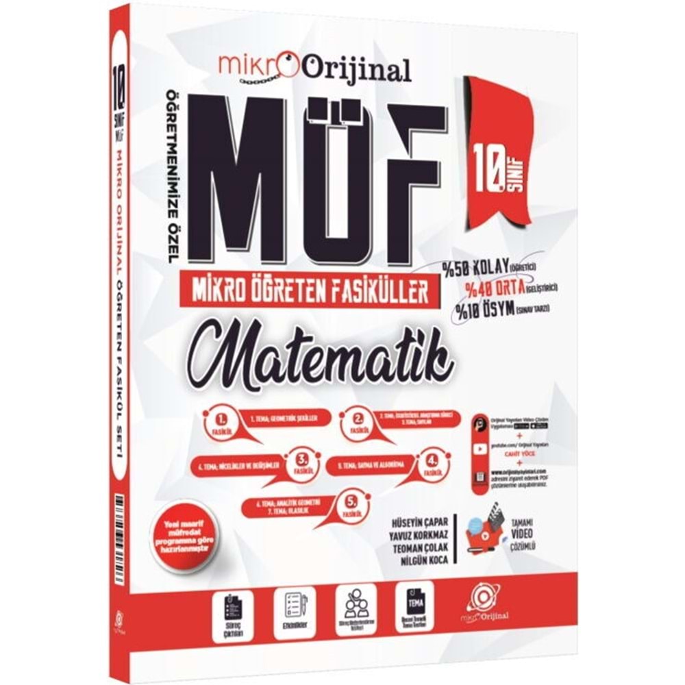 Orijinal Yayınları 10. Sınıf Matematik MÖF Orijinal Ders Föyleri