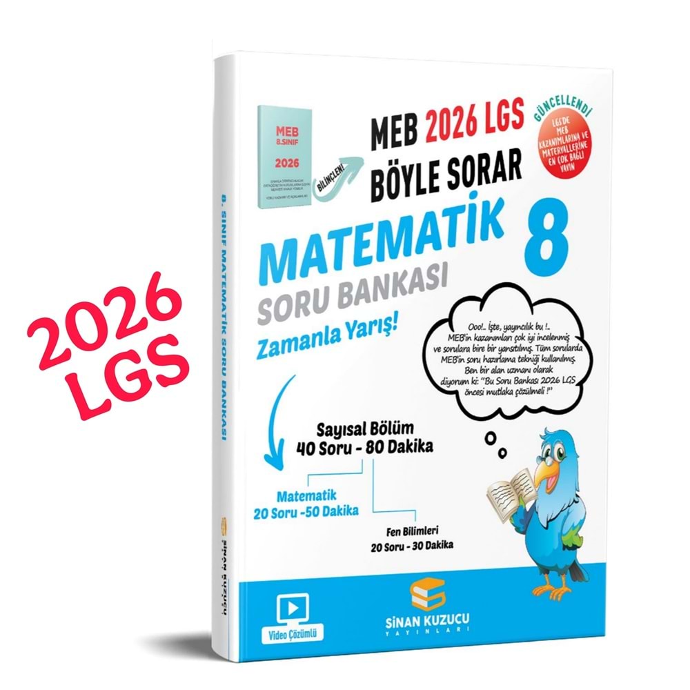 Sinan Kuzucu Yayınları 2026 LGS Soru Bankası Matematik