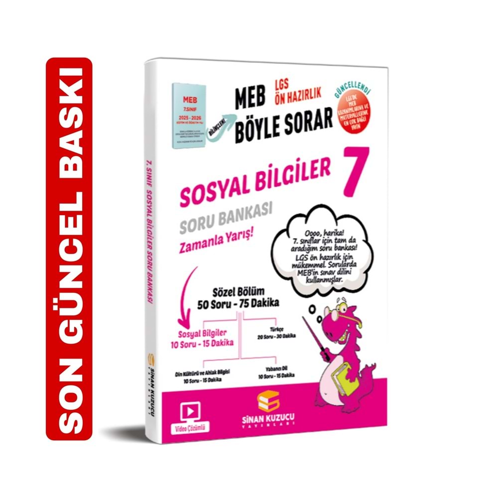 Sinan Kuzucu Meb Böyle Sorar 7. Sınıf Sosyal Bilgiler Soru Bankası 2026